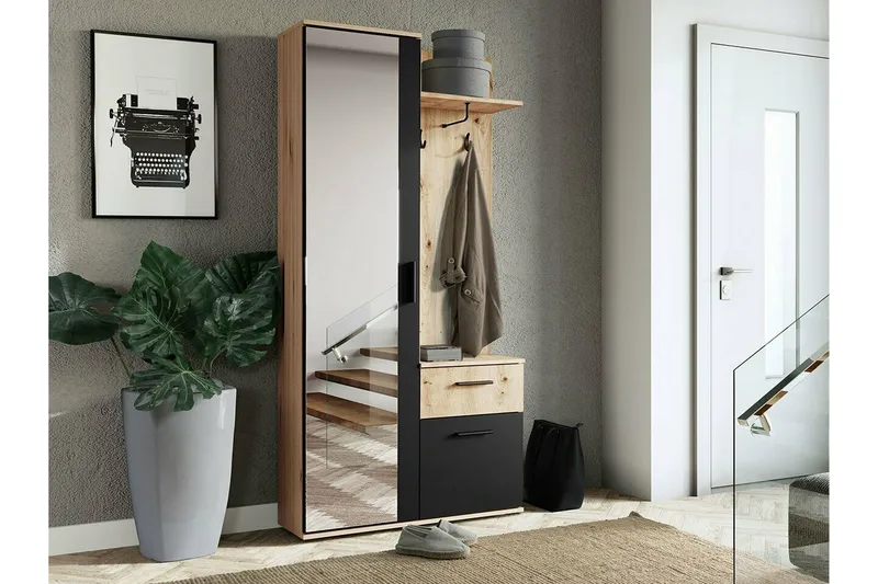 Rosehall Hallmöbelset 97x30 cm 195x Black - Møbler - Entrémøbler - Møbelsæt til hall og entre