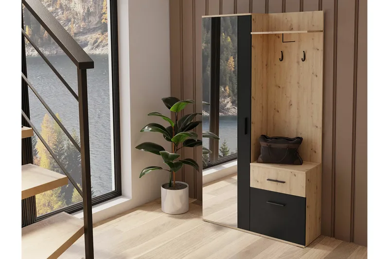 Rosehall Hallmöbelset 97x30 cm 195x Black - Møbler - Entrémøbler - Møbelsæt til hall og entre