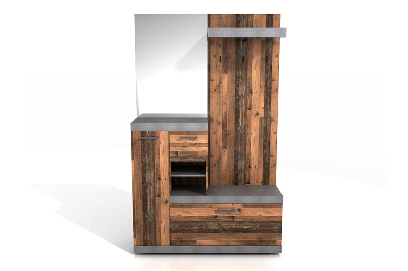 Samekia Garderobe 120 cm - Hvid/Grå - Møbler - Entrémøbler - Møbelsæt til hall og entre