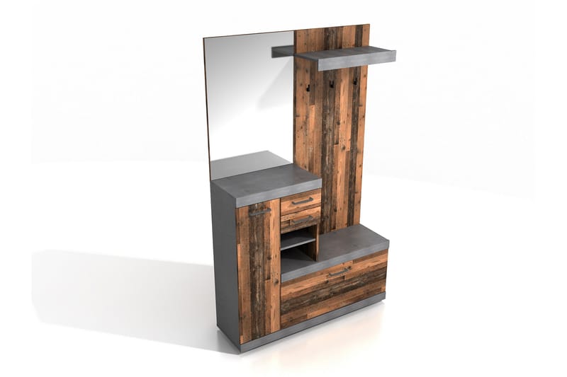 Samekia Garderobe 120 cm - Hvid/Grå - Møbler - Entrémøbler - Møbelsæt til hall og entre