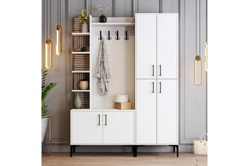 Schmida Entrémøbelsæt 35x60 cm - Hvid - Møbler - Entrémøbler - Møbelsæt til hall og entre