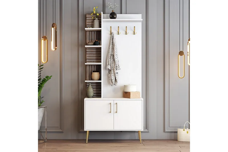 Schmida Entrémøbelsæt, Guld/Hvid