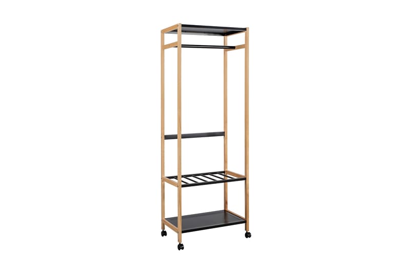 Tøjbænk FOREST på hjul med 3 hylder 60x38xH170 - Møbler - Entrémøbler - Møbelsæt til hall og entre