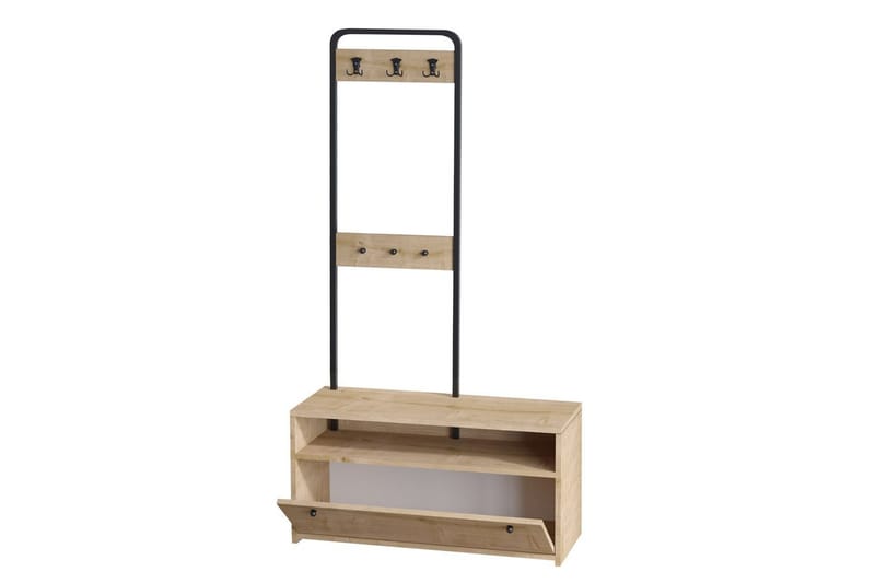 Orlis Entrémøbelsæt - Valnød/Sort - Møbler - Entrémøbler - Møbelsæt til hall og entre