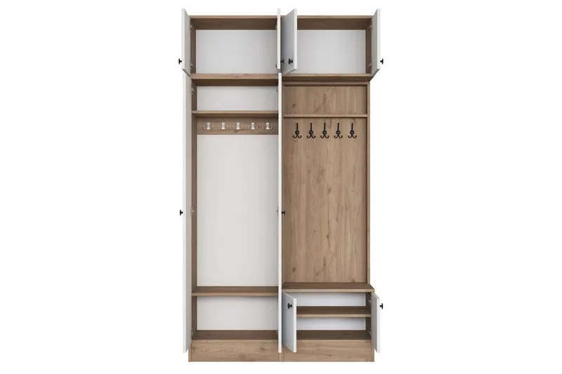 Quorra Entrémøbelsæt - Valnød/Hvid - Møbler - Entrémøbler - Møbelsæt til hall og entre