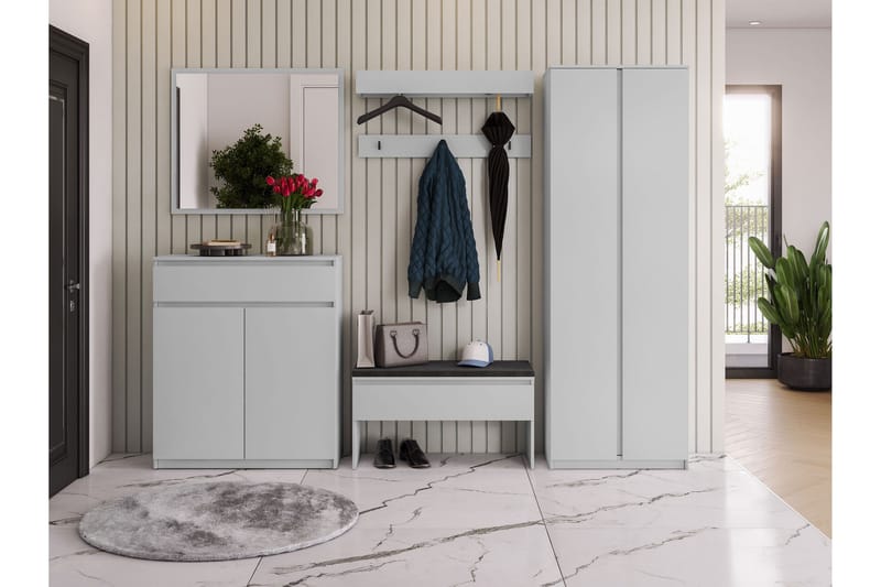 Simply Entrémøbelsæt - Grå - Møbler - Entrémøbler - Møbelsæt til hall og entre