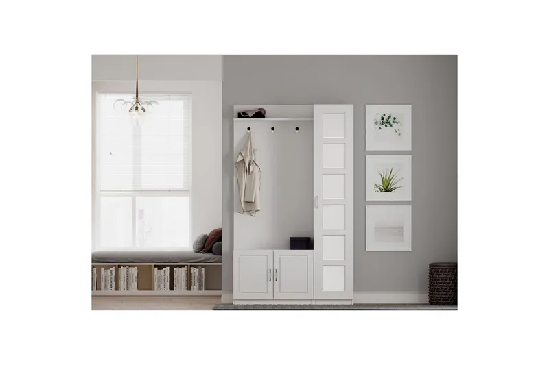 Vyros Entrémøbelsæt - Mat Hvid - Møbler - Entrémøbler - Møbelsæt til hall og entre