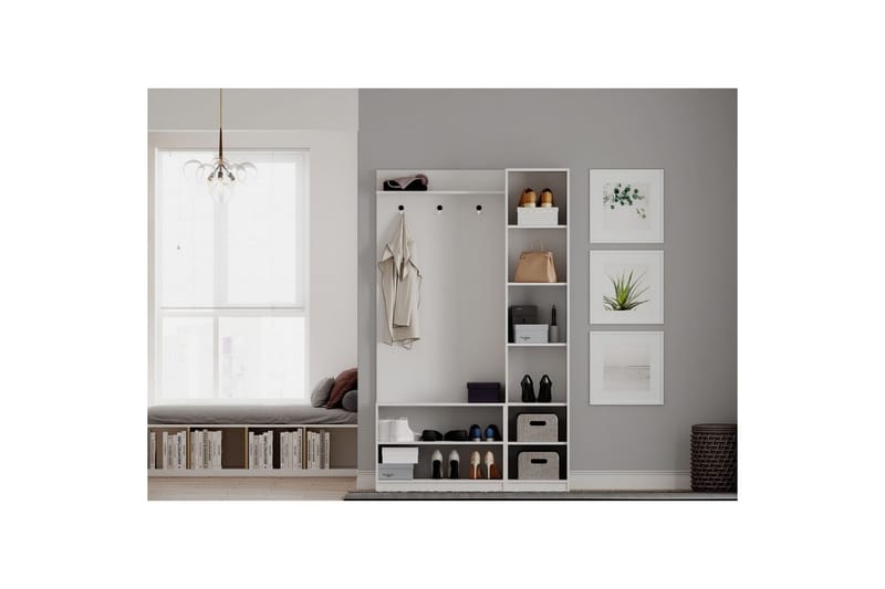 Vyros Entrémøbelsæt - Mat Hvid - Møbler - Entrémøbler - Møbelsæt til hall og entre