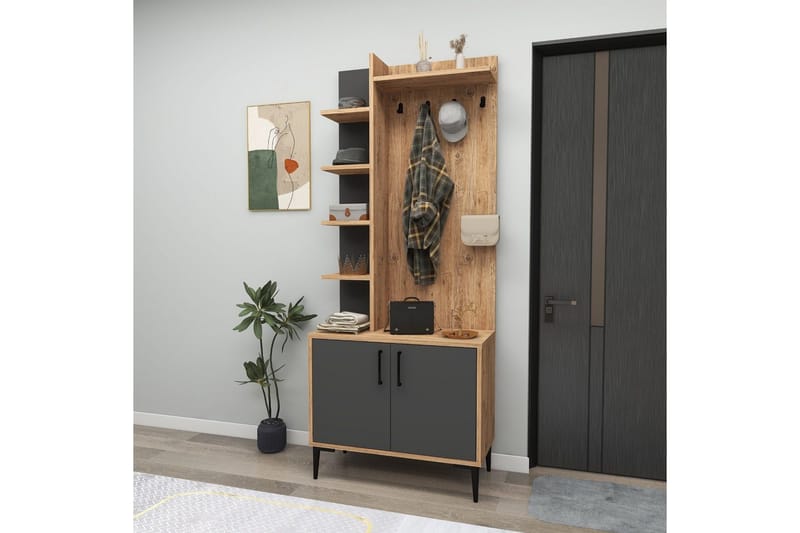 Windholm Entrémøbelsæt - Natur/Antracit - Møbler - Entrémøbler - Møbelsæt til hall og entre