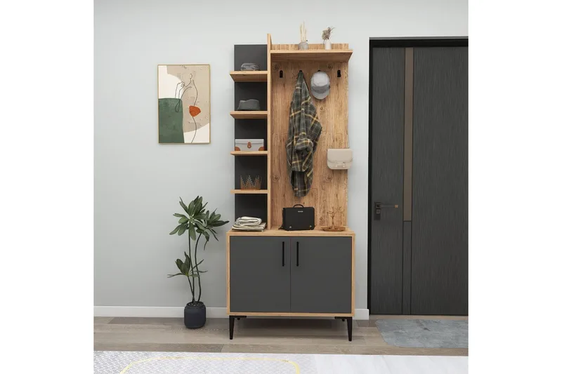Windholm Entrémøbelsæt - Natur/Antracit - Møbler - Entrémøbler - Møbelsæt til hall og entre