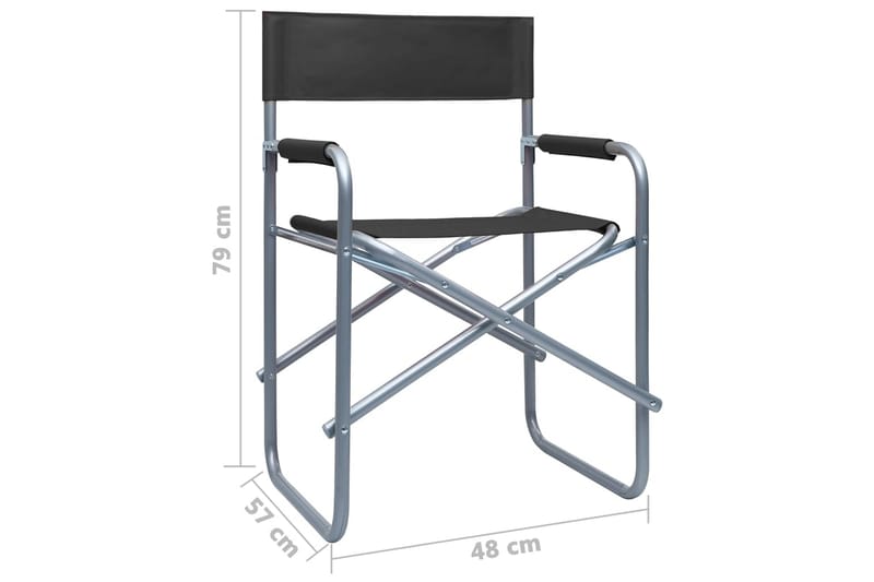 Instruktørstole 2 Stk. Stål Sort - Sort - Stole & lænestole