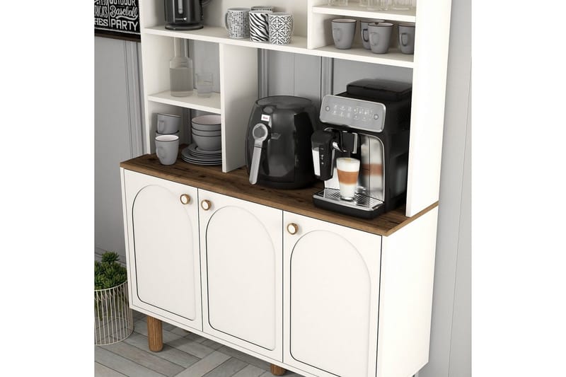 Kaffebarskab Three Creme / Eg - Creme / Eg - Husholdning - Bar & vin - Barmøbler - Bardisk