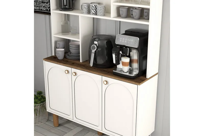 Kaffebarskab Three Creme / Eg - Creme / Eg - Husholdning - Bar & vin - Barmøbler - Bardisk