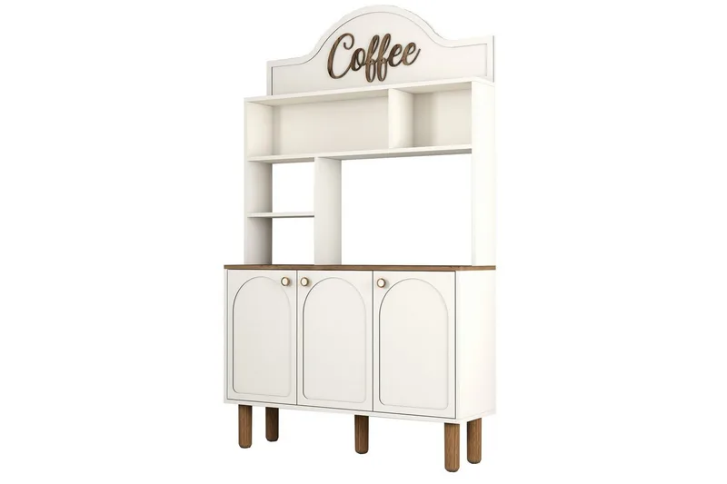 Kaffebarskab Three Creme / Eg, Creme / Eg