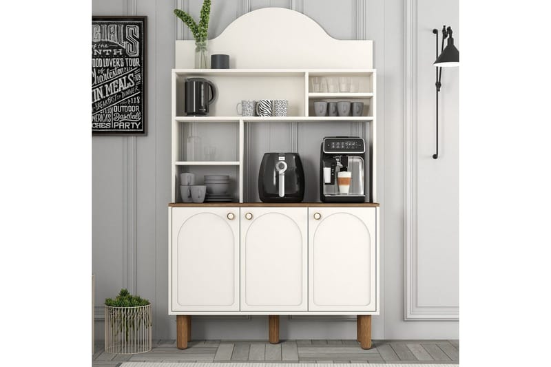 Kaffebarskab Three Creme / Eg - Creme / Eg - Husholdning - Bar & vin - Barmøbler - Bardisk