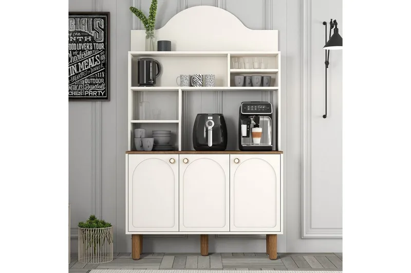 Kaffebarskab Three Creme / Eg - Creme / Eg - Husholdning - Bar & vin - Barmøbler - Bardisk