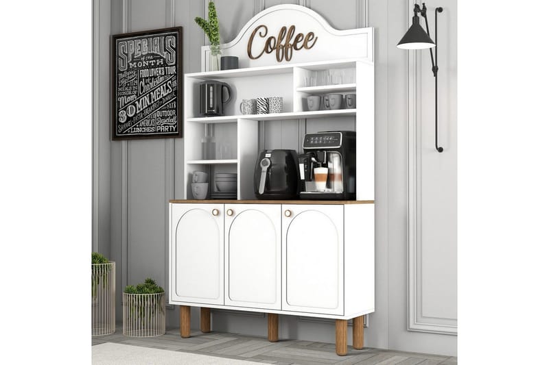 Kaffebarskab Three Hvid / Eg - Hvid / Eg - Møbler - Borde