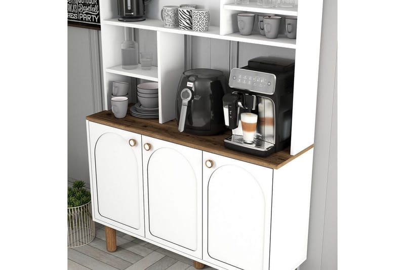 Kaffebarskab Three Hvid / Eg - Hvid / Eg - Møbler - Borde