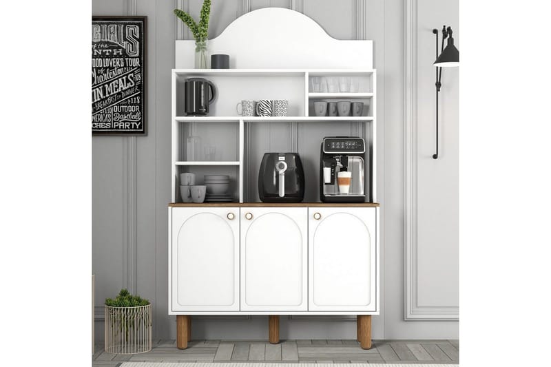 Kaffebarskab Three Hvid / Eg - Hvid / Eg - Møbler - Borde