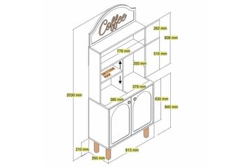 Kaffebarskab Two Creme / Eg - Creme / Eg - Møbler - Borde