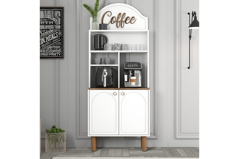 Kaffebarskab Two Hvid / Eg - Hvid / Eg - Husholdning - Bar & vin - Barmøbler - Bardisk