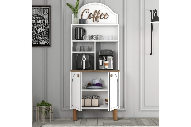 Kaffebarskab Two Hvid / Eg - Hvid / Eg - Husholdning - Bar & vin - Barmøbler - Bardisk