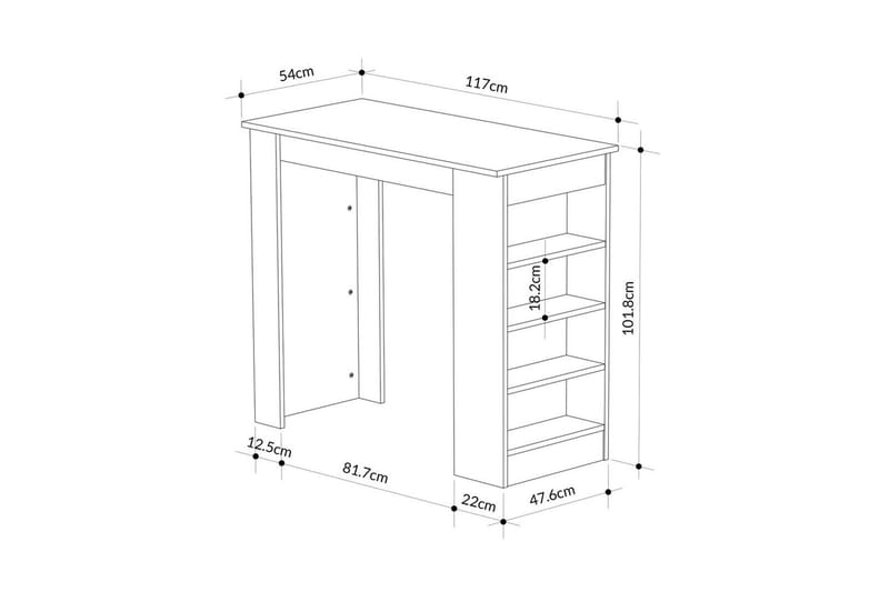 Luma barsæt 117 cm - Mørkfarvet træ - Møbler - Borde