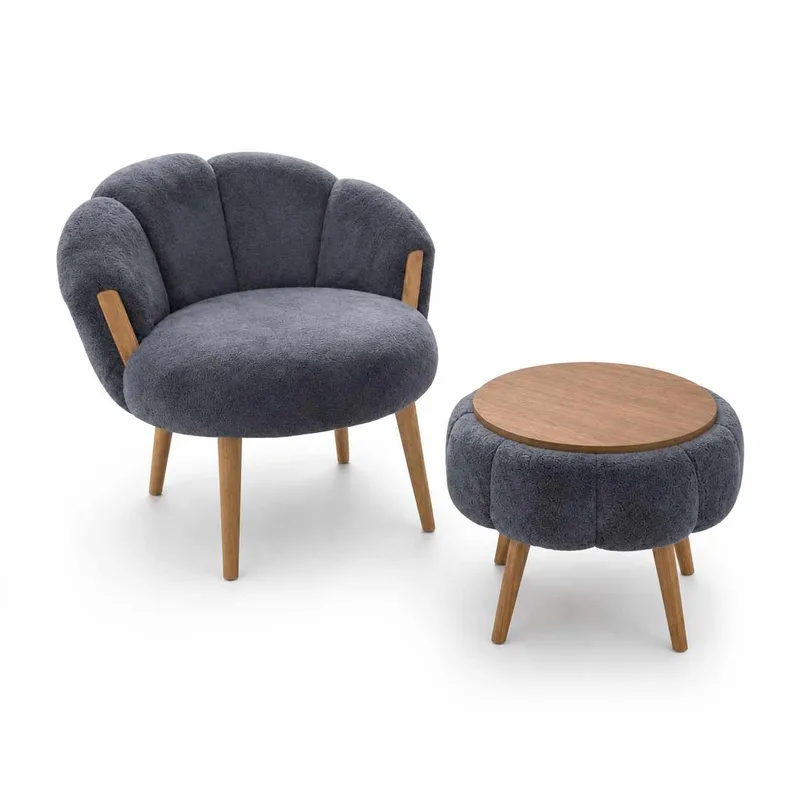 Ørelænestol- og sofabordss æt (3 dele) Atelier Del Sofa Star (75 x 100 x 42 cm) Antracit, undefined