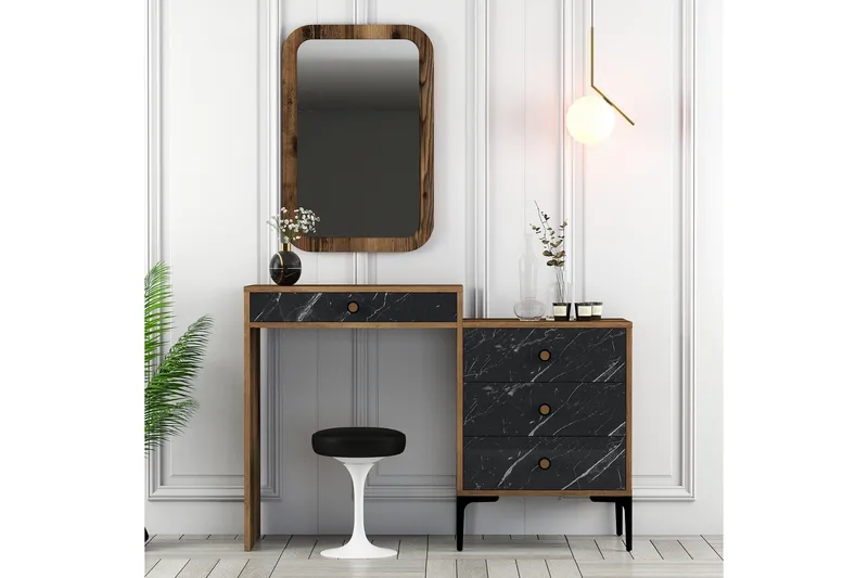 Ameias Møbelsett til Soverom Brun/Sort - Hanah Home - Møbler - Møbelsæt - Møbelsæt til soveværelse