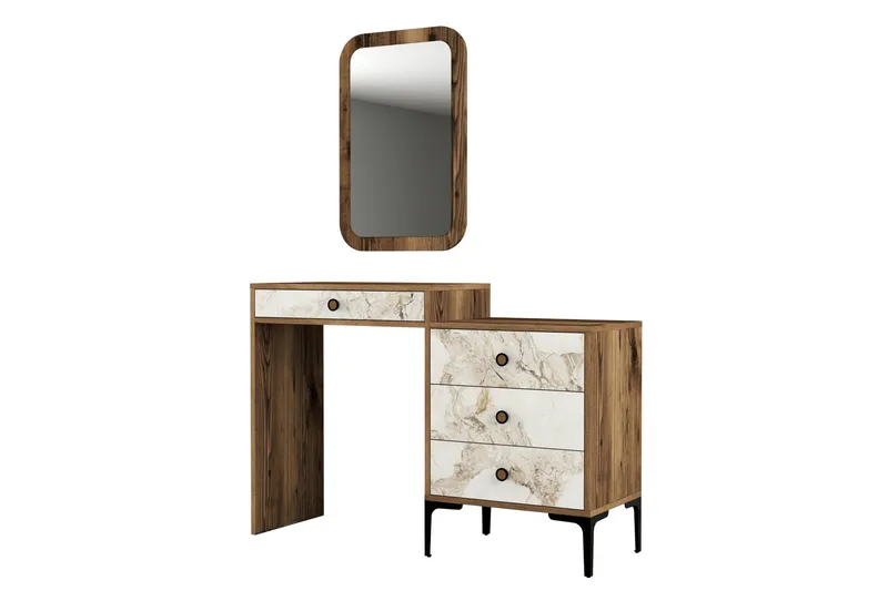 Ameias Møbelsæt til Soveværelse Brun/Hvid, Hanah Home