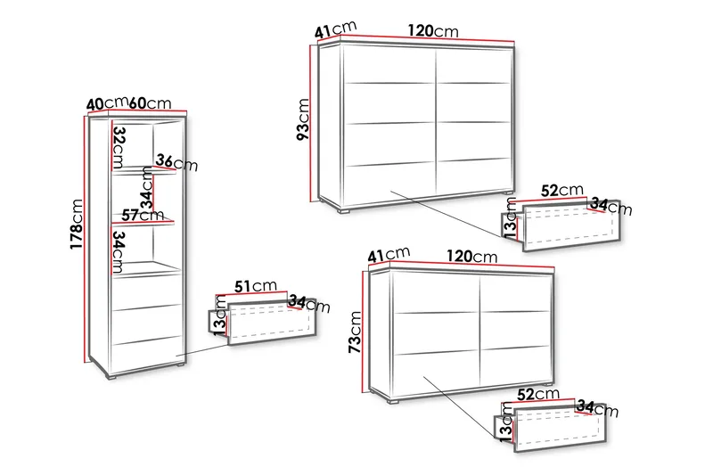Agawal Møbelsæt Til Stue - Brun - Møbler - Møbelsæt - Møbelsæt til stuen