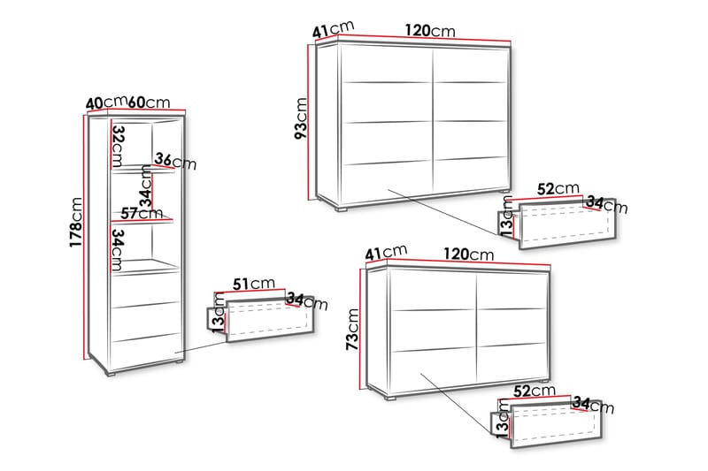 Agawal Møbelsæt Til Stue - Brun - Møbler - Møbelsæt - Møbelsæt til stuen