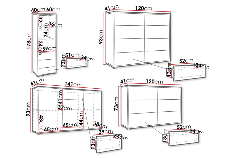 Agawal Møbelsæt Til Stue - Brun - Møbler - Møbelsæt - Møbelsæt til stuen