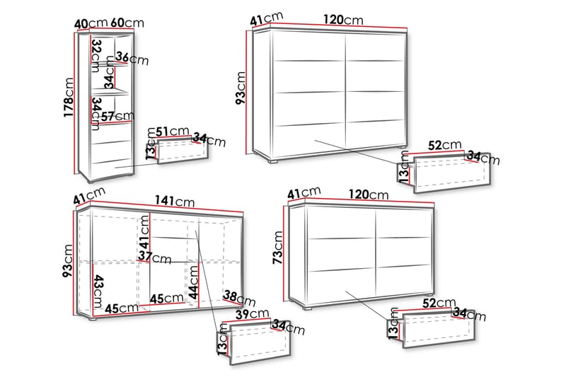 Agawal Møbelsæt Til Stue - Brun - Møbler - Møbelsæt - Møbelsæt til stuen