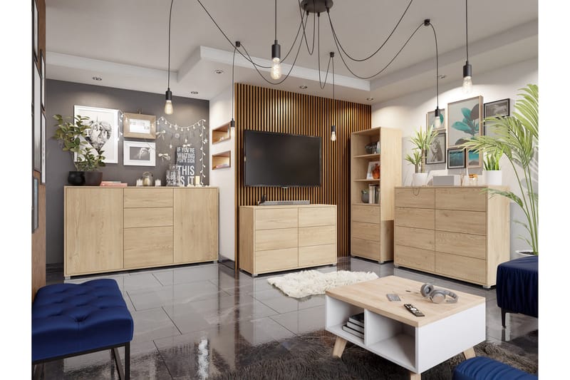 Agawal Møbelsæt Til Stue - Brun - Møbler - Møbelsæt - Møbelsæt til stuen