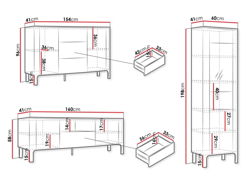 Aggarwal Møbelsæt til Stue med Belysning - Møbler - Møbelsæt - Møbelsæt til stuen