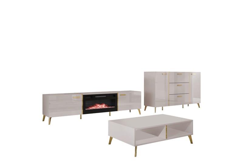 Akihiko Møbelsæt Til Stue - Cashmere - Møbler - Møbelsæt - Møbelsæt til stuen