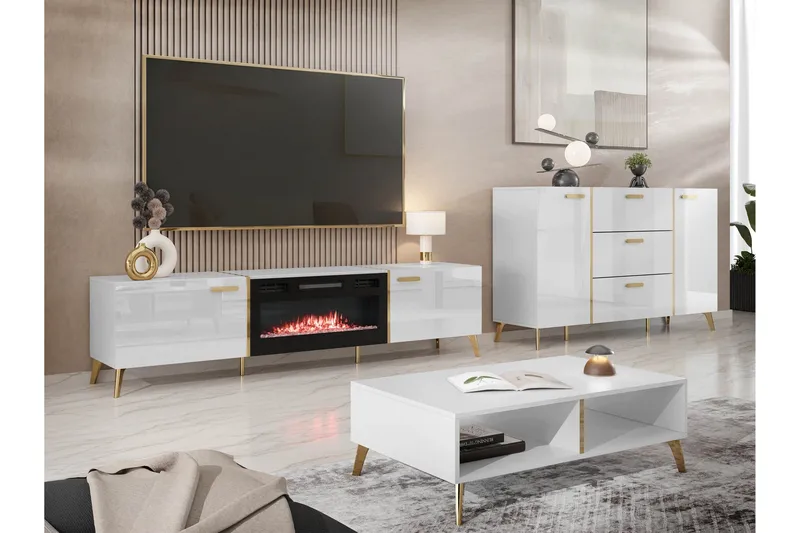 Akihiko Møbelsæt Til Stue - Hvid - Møbler - Møbelsæt - Møbelsæt til stuen