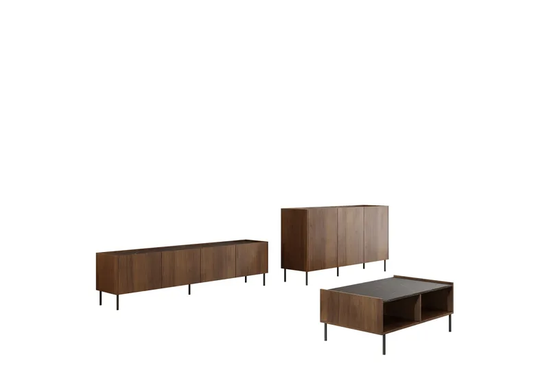 Akihito Møbelsæt Til Stue, Brun
