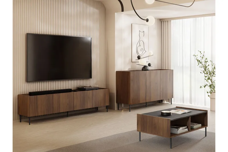 Akihito Møbelsæt Til Stue - Brun - Møbler - Møbelsæt - Møbelsæt til stuen