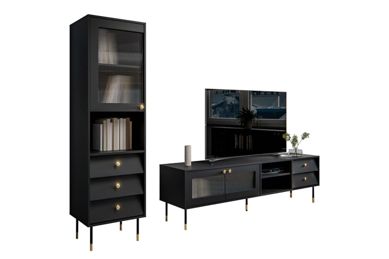 Akilesh Møbelsæt Til Stue - Sort - Møbler - Møbelsæt - Møbelsæt til stuen