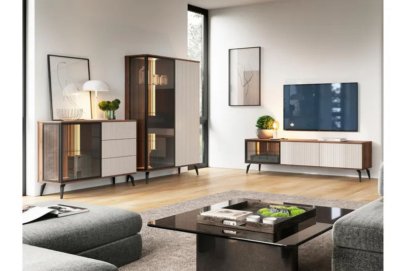 Akinari Møbelsæt Til Stue - Natur / Beige - Møbler - Møbelsæt - Møbelsæt til stuen