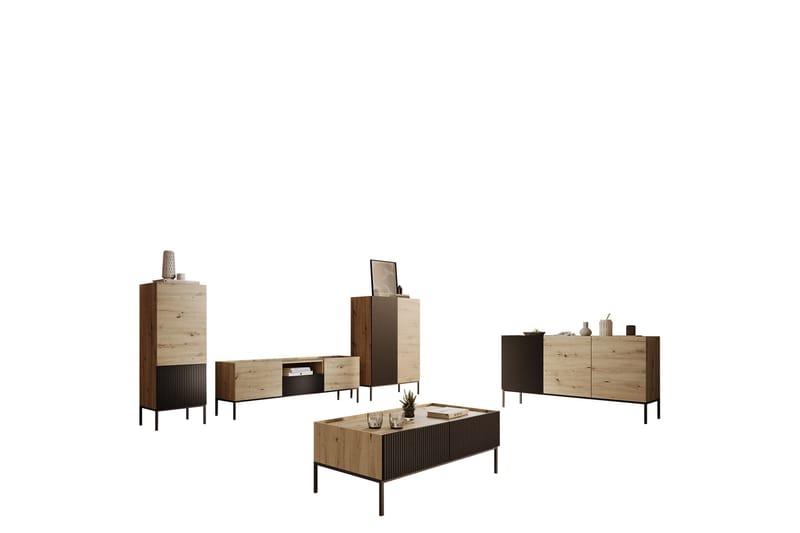 Amelus Møbelsæt til Stue, Brun