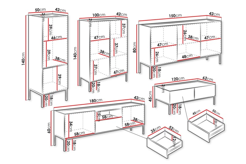 Amelus Møbelsæt til Stue - Cashmere - Møbler - Møbelsæt - Møbelsæt til stuen