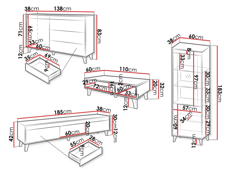 Amshyttan Møbelsæt til stue - Brun/Sort - Møbler - Møbelsæt - Møbelsæt til stuen