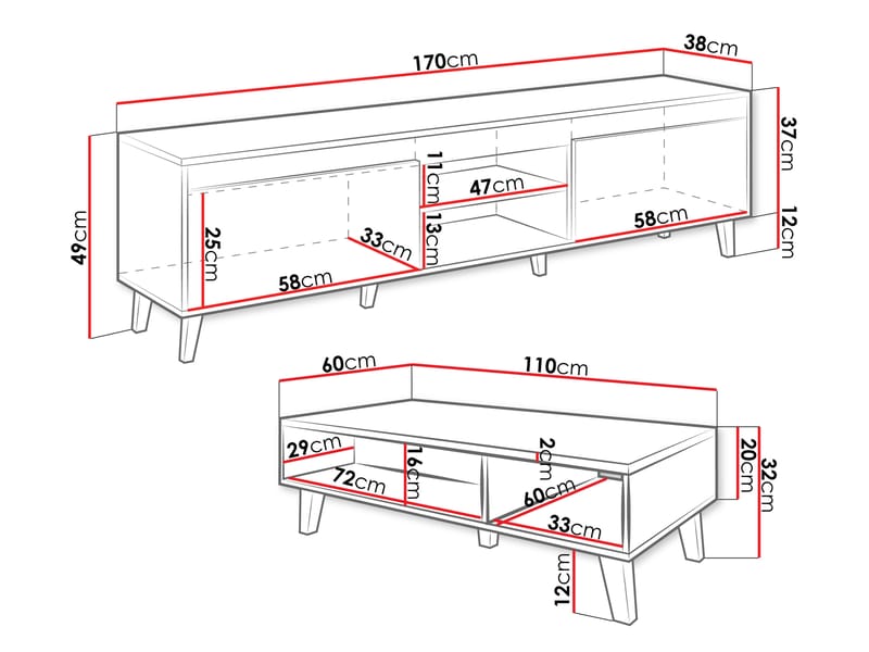 Amshyttan Møbelsæt til stue - Brun/Sort - Møbler - Møbelsæt - Møbelsæt til stuen