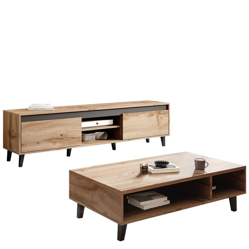 Amshyttan Møbelsæt til stue, Brun/Sort