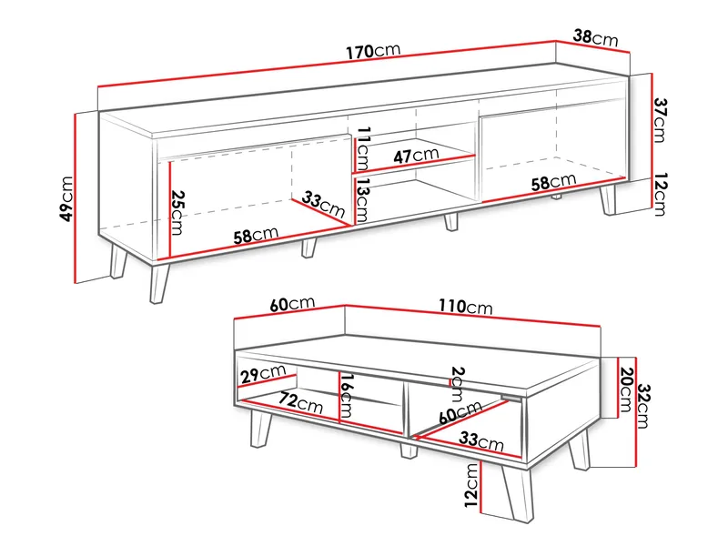 Amshyttan Møbelsæt til stue - Brun/Sort - Møbler - Møbelsæt - Møbelsæt til stuen