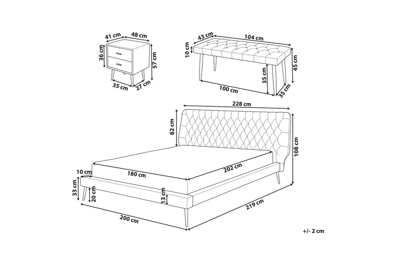 Aranne Møbelsæt til Soveværelse - Grå - Møbler - Møbelsæt - Møbelsæt til soveværelse