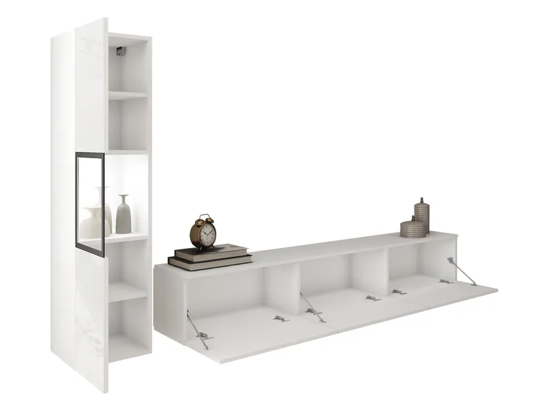 Bergfelde TV-enhed 2 dele med Belysning - Møbler - Møbelsæt - Møbelsæt til stuen